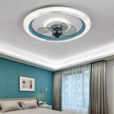 Blue Ceiling Fan for Bedroom Pendant Light - Clowas